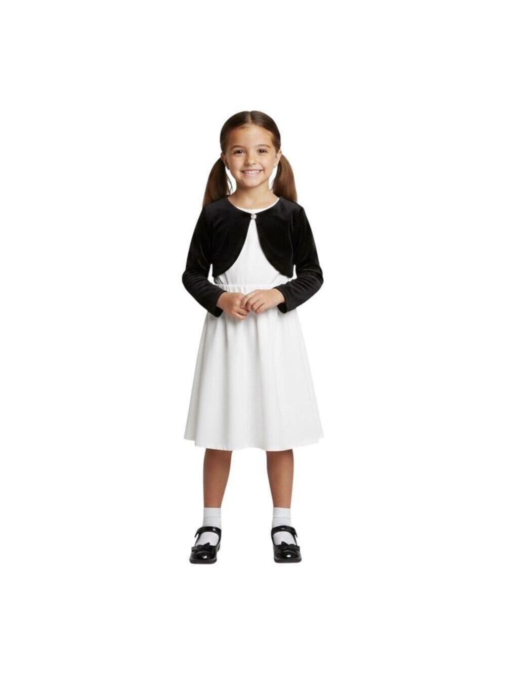 Jona Michelle Black Velvet Bolero Cardigan Girls Size 6